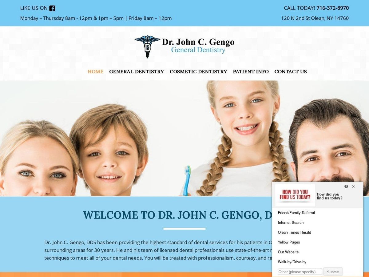 Dr. John C. Gengo DDS Website Screenshot from johncgengodds.com