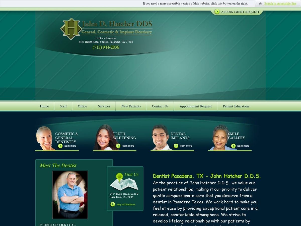 John D. Hatcher DDS Website Screenshot from johnhatcherdds.com