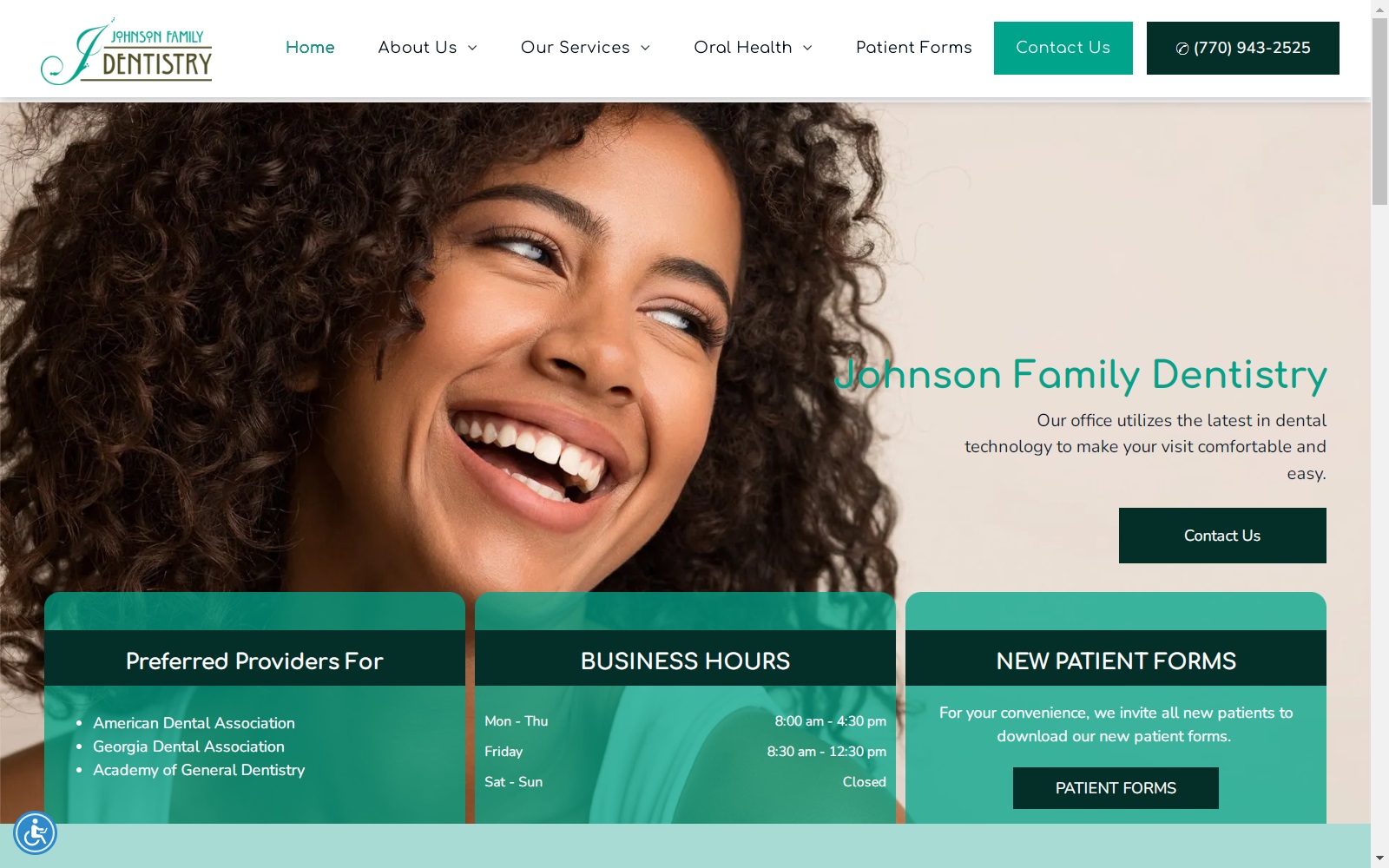 johnson-dentistry.com screenshot