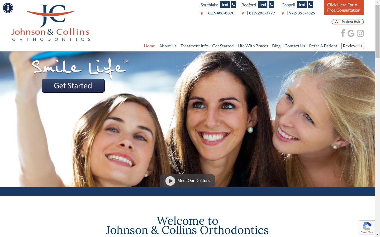 johnsoncollinsortho.com screenshot