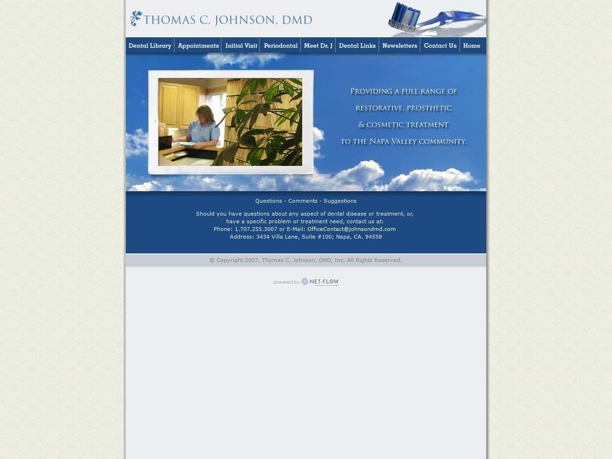 Johnson Thomas C DDS Website Screenshot from johnsondmd.com