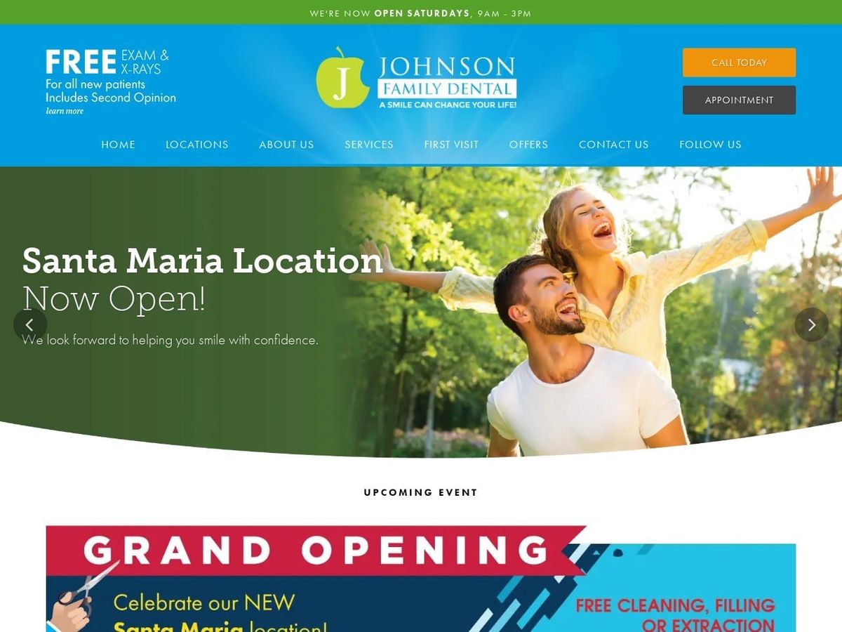 Johnson Family Dental Website Screenshot from johnsonfamilydental.com