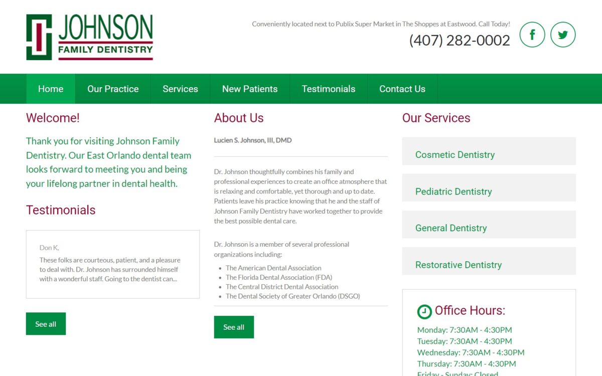 johnsonfamilydentistry.com screenshot