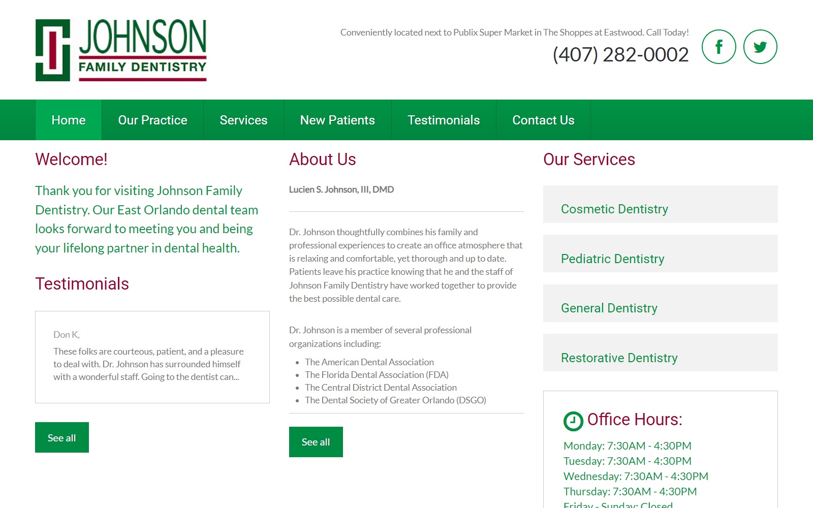 johnsonfamilydentistry.com screenshot