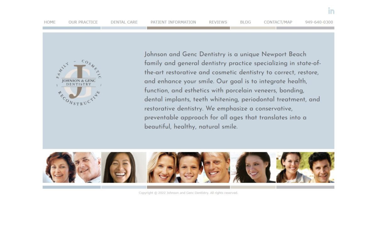 johnsongencdentistry.com screenshot