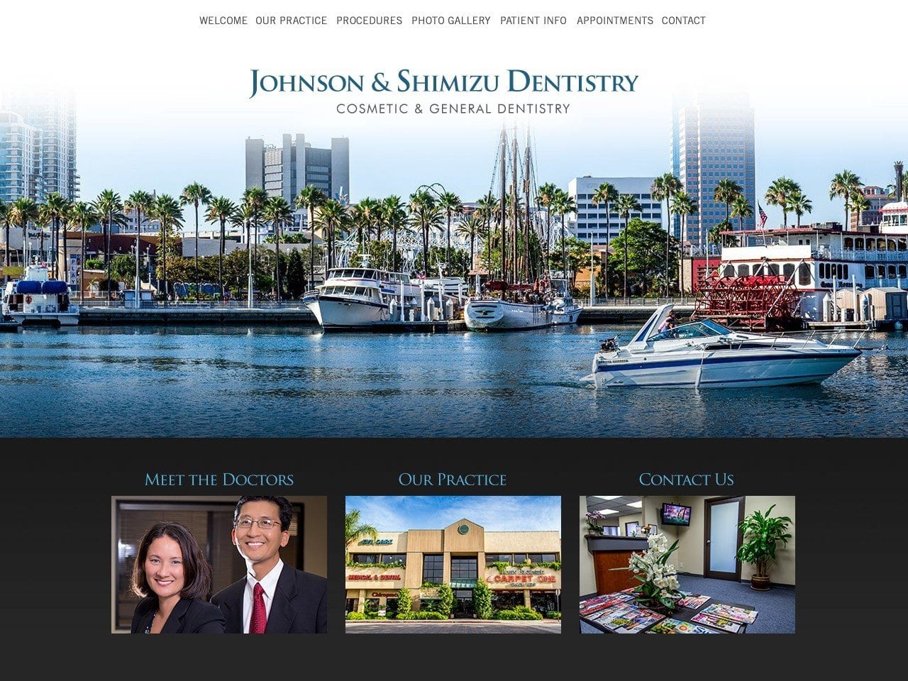 Dr. Candice R. Johnson DDS Website Screenshot from johnsonshimizudentistry.com