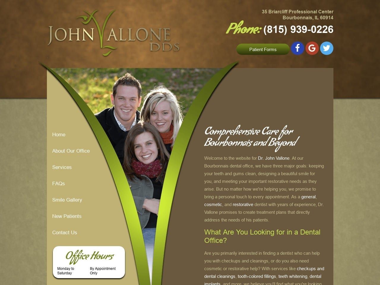 John Vallone DDS Website Screenshot from johnvallonedds.com