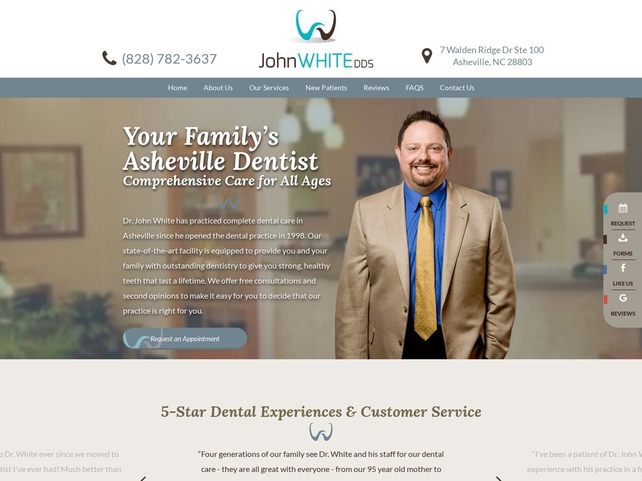 John White DDS Website Screenshot from johnwhitedds.com