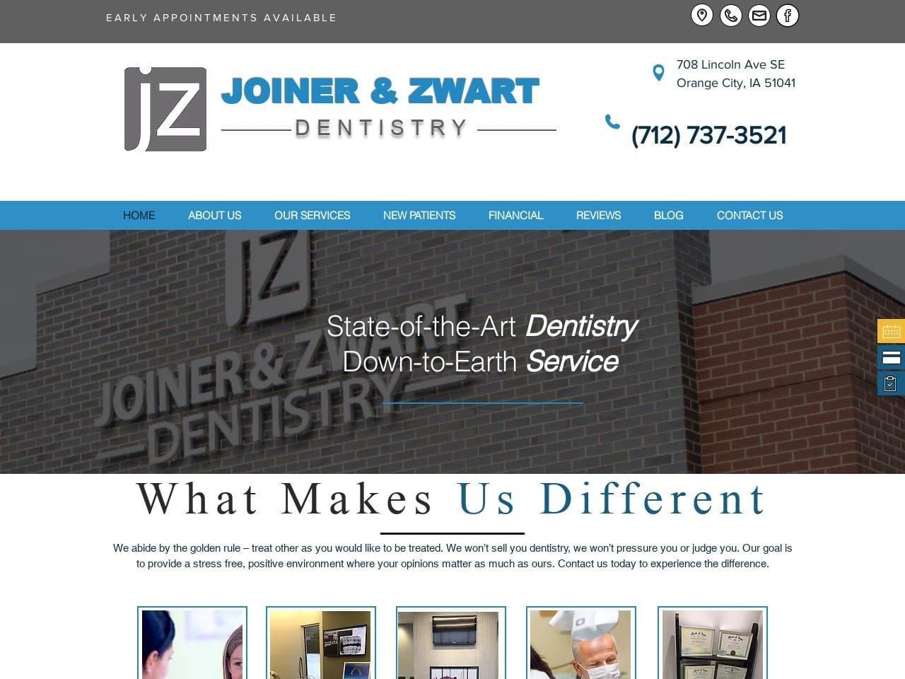 Joiner Family Dentistry Website Screenshot from joinerdentistry.com