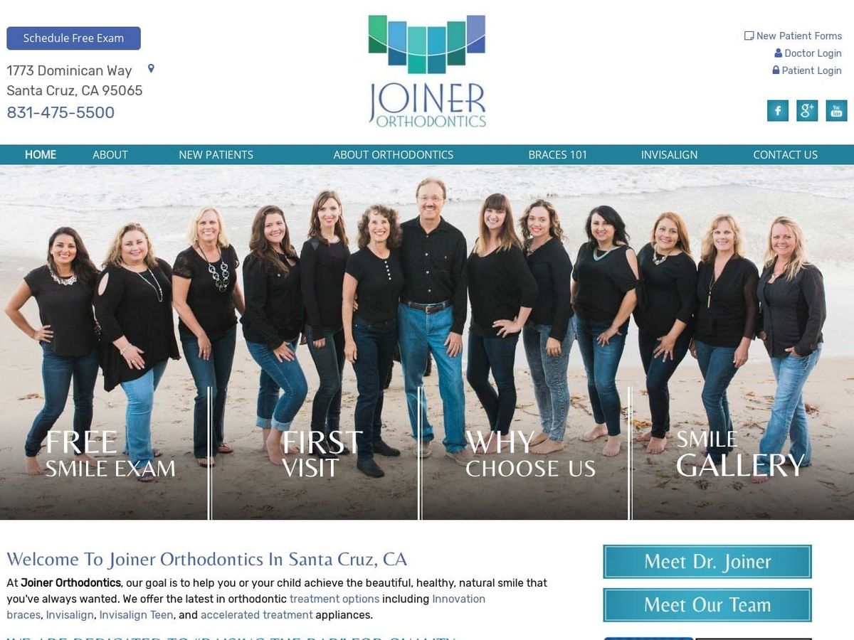 Dr. Mark W. Joiner DDS Website Screenshot from joinerortho.com