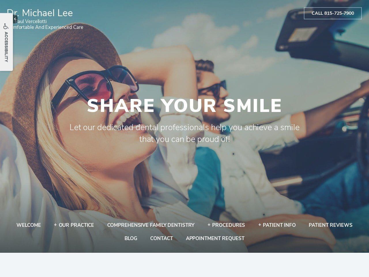 Lee Dentist Website Screenshot from jolietfamilydentists.com