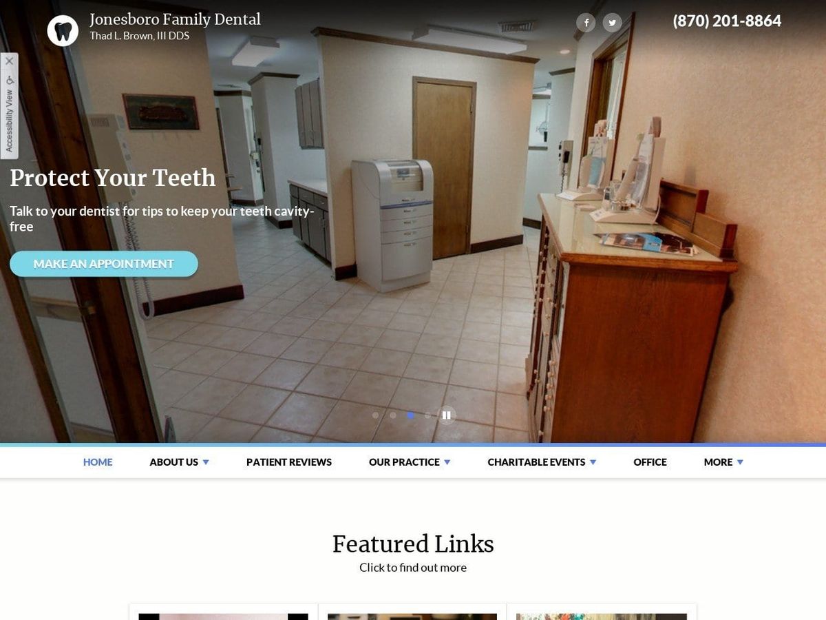 Jonesboro Family Dental Dr. Hunter A. Smith & Dr. Website Screenshot from jonesborofamilydental.com