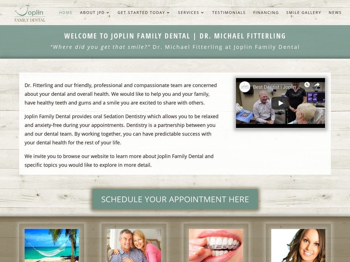 Joplin Dental Website Screenshot from joplindental.com