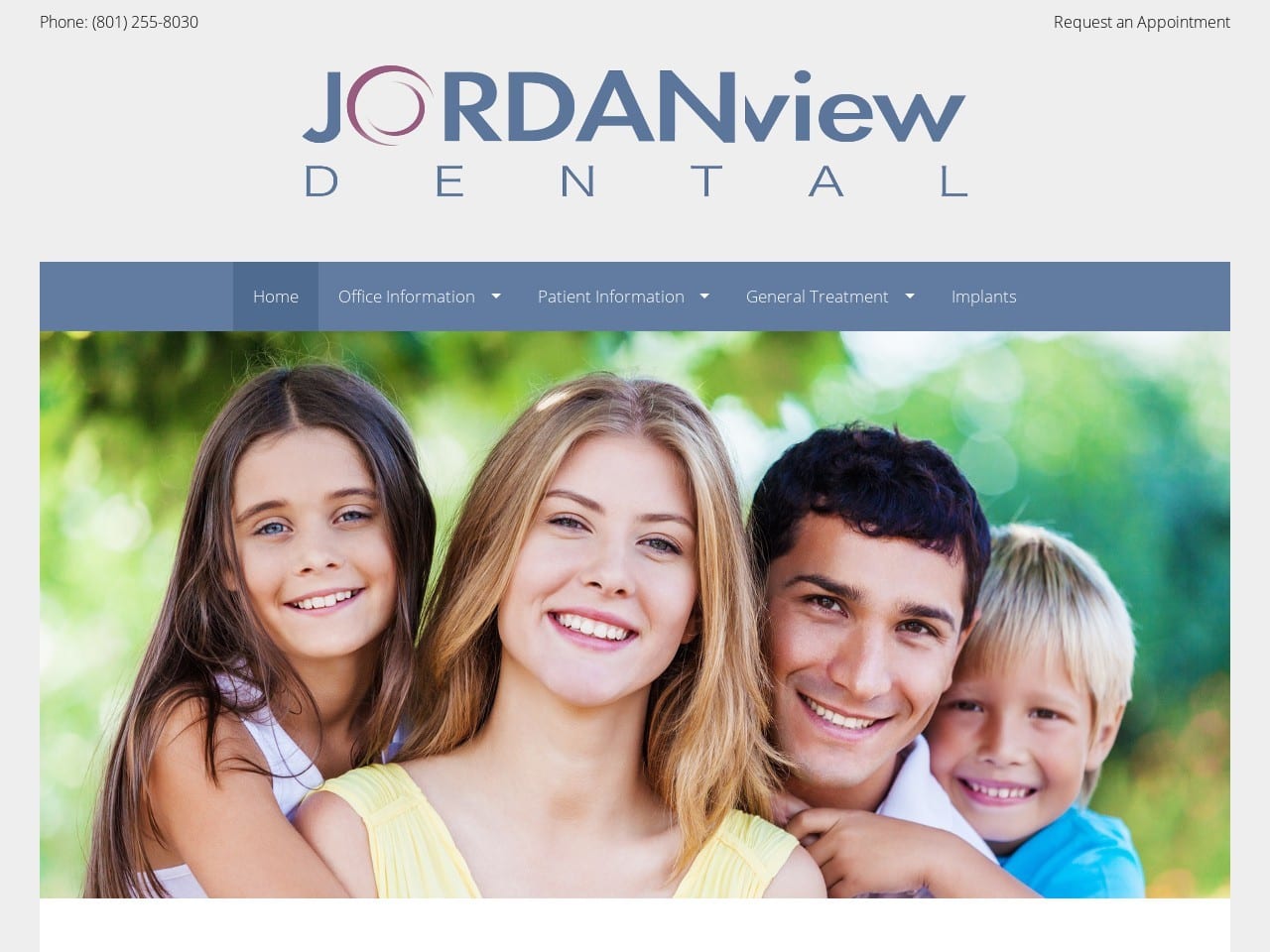 Jordan View Dental Website Screenshot from jordanviewdental.com