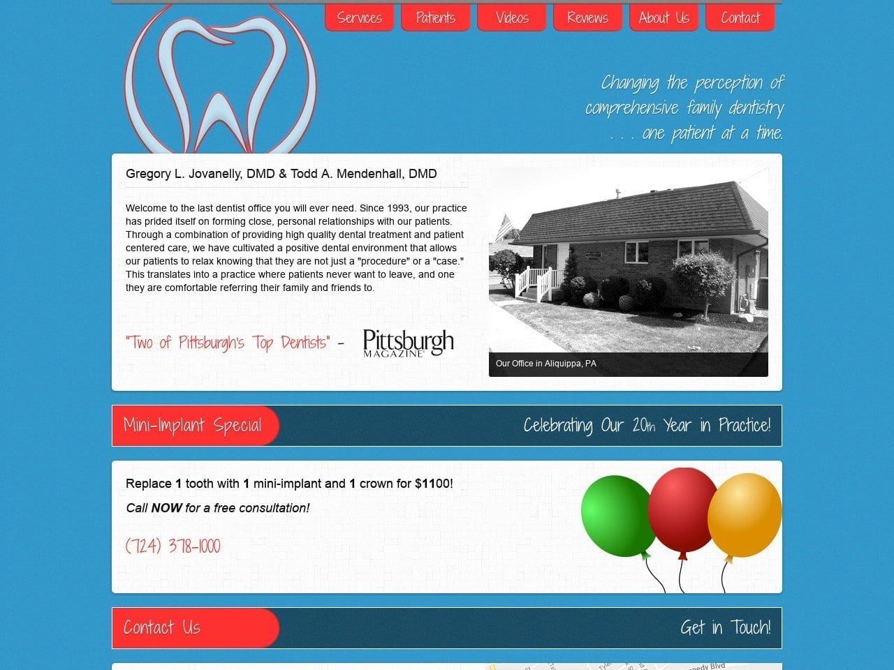 Gregory Jovanelly DMD & Todd Mendenhall DMD Website Screenshot from jovanellymendenhalldental.com