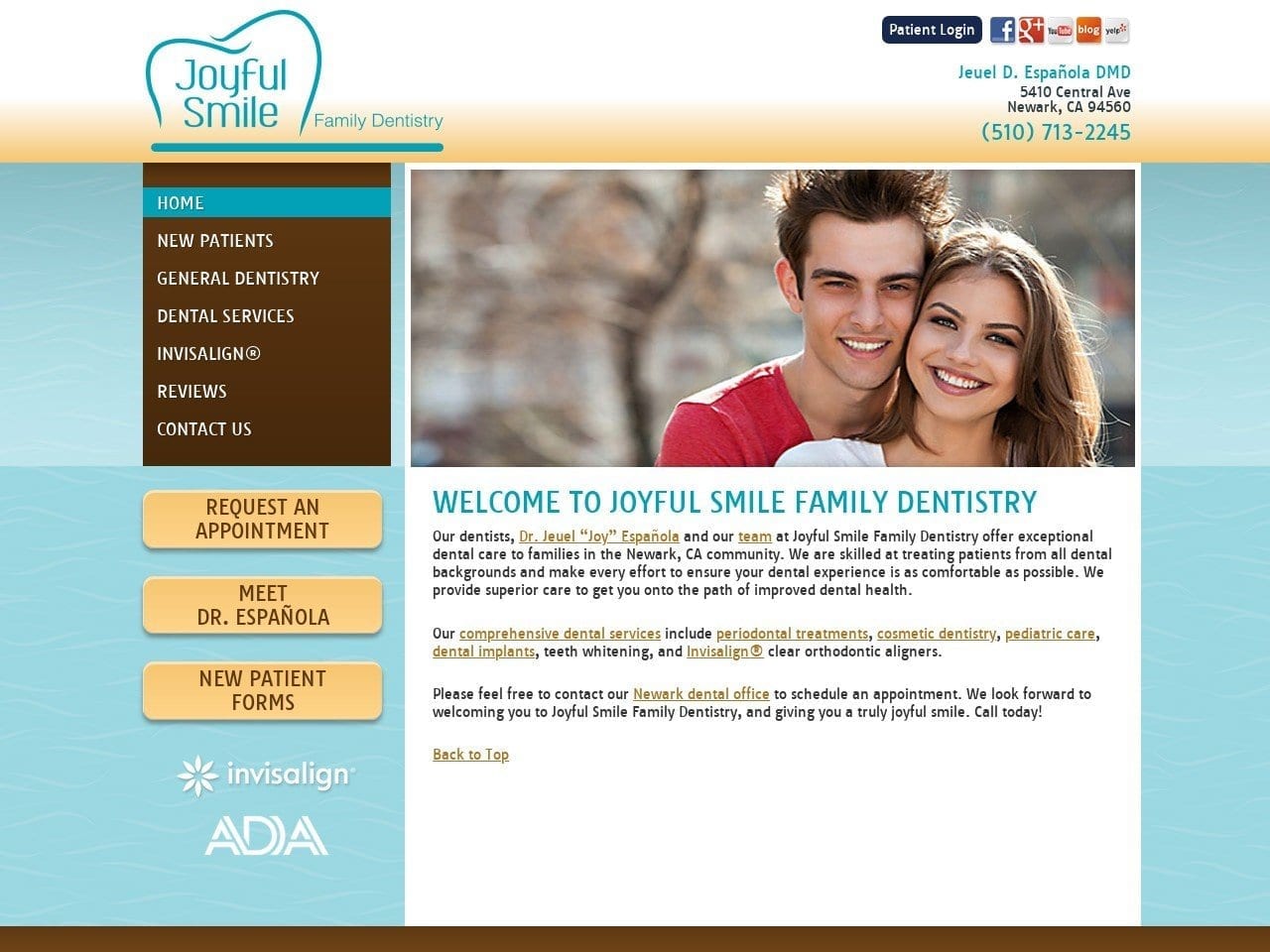 Joyful Smile Family Dentist Website Screenshot from joyfulsmiledentistry.com