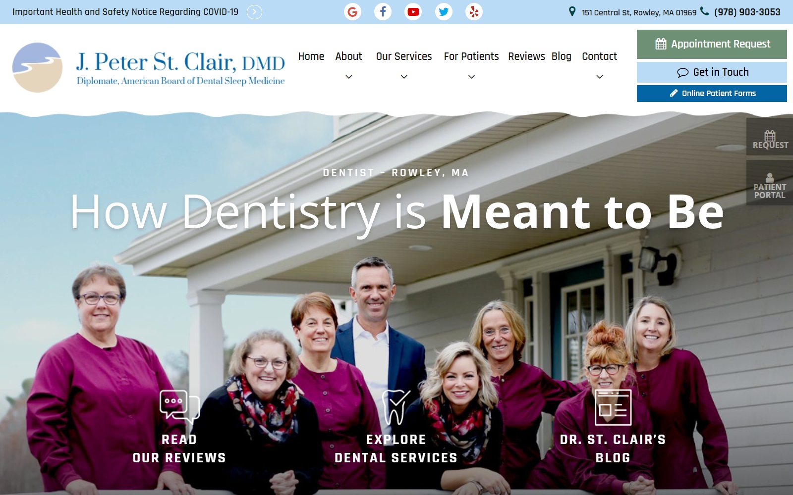 jpeterstclairdentistry.com screenshot