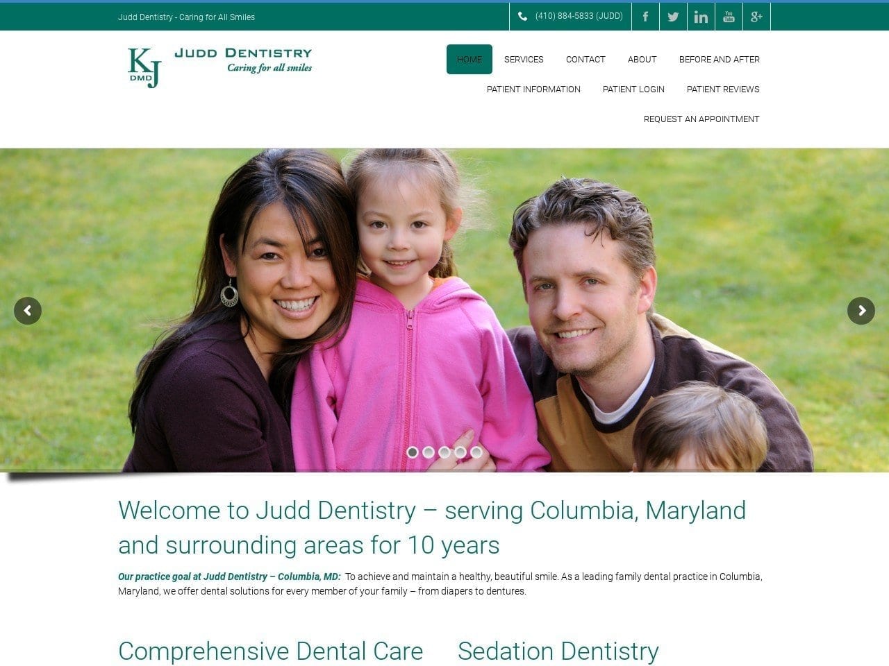 Dr. Keisha P. Judd DMD Website Screenshot from judddentistry.com