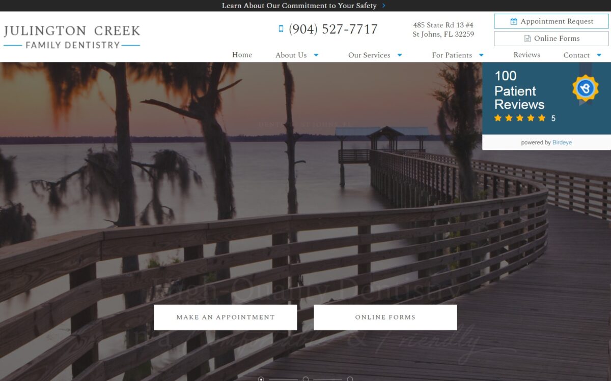 julingtoncreekdentistry.com screenshot