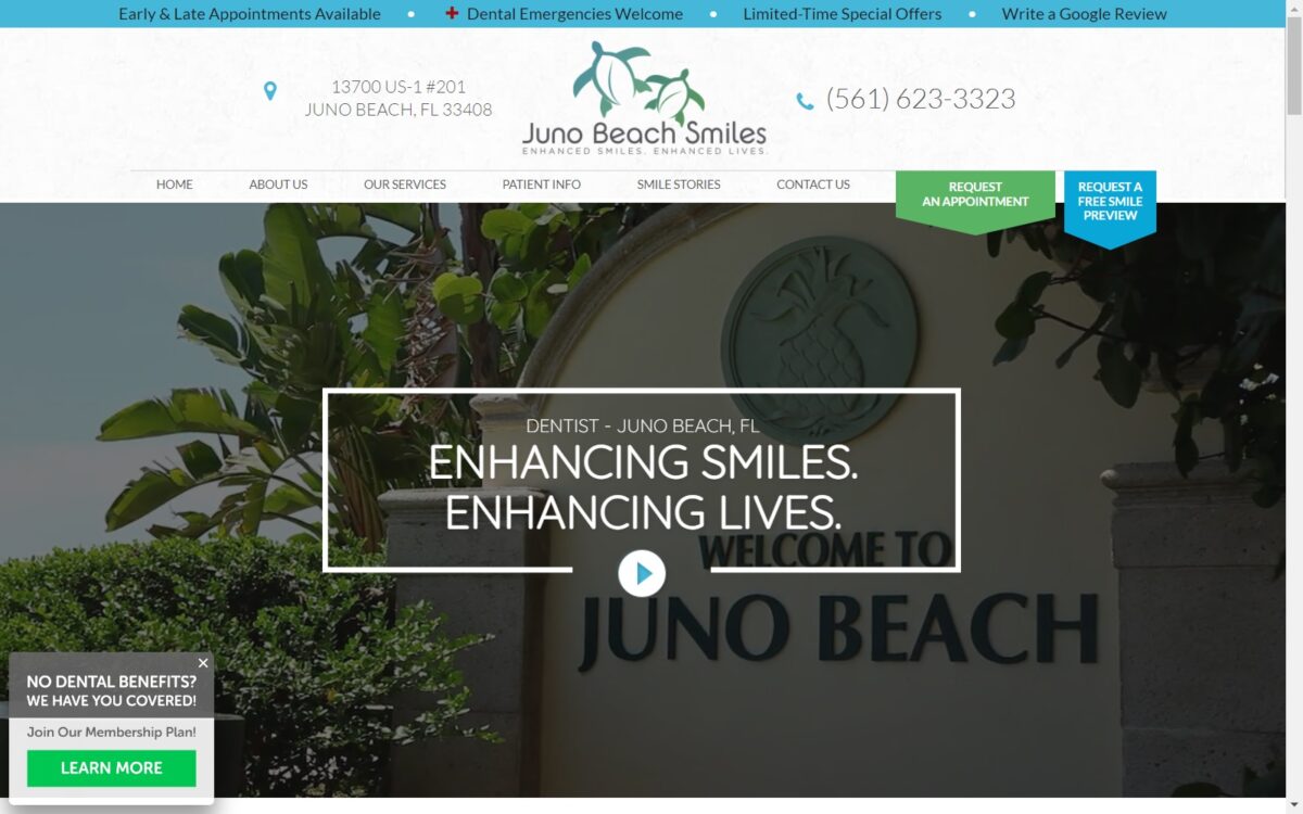 junobeachsmiles.com screenshot