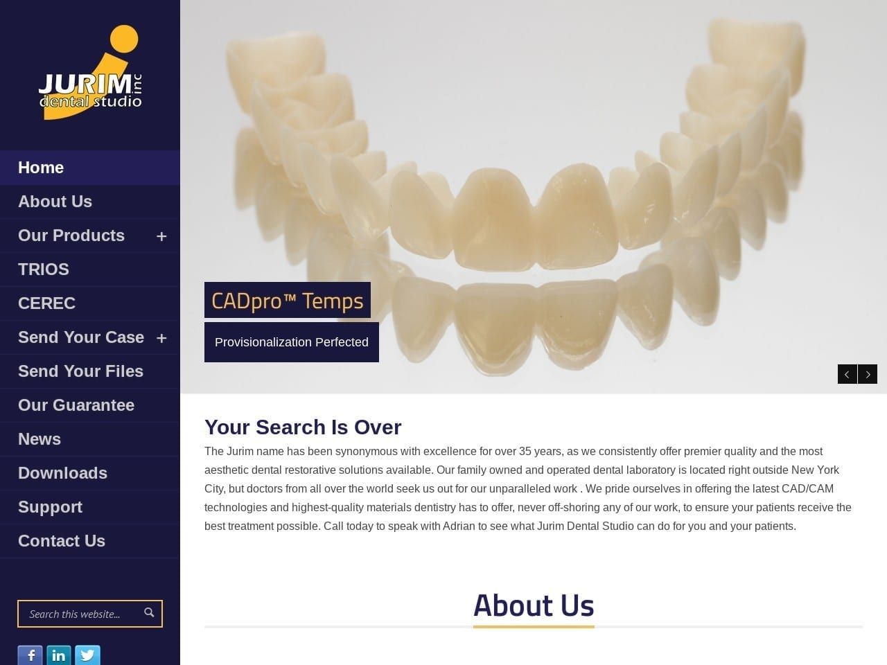 Jurim Dental Studio Inc Website Screenshot from jurimdental.com