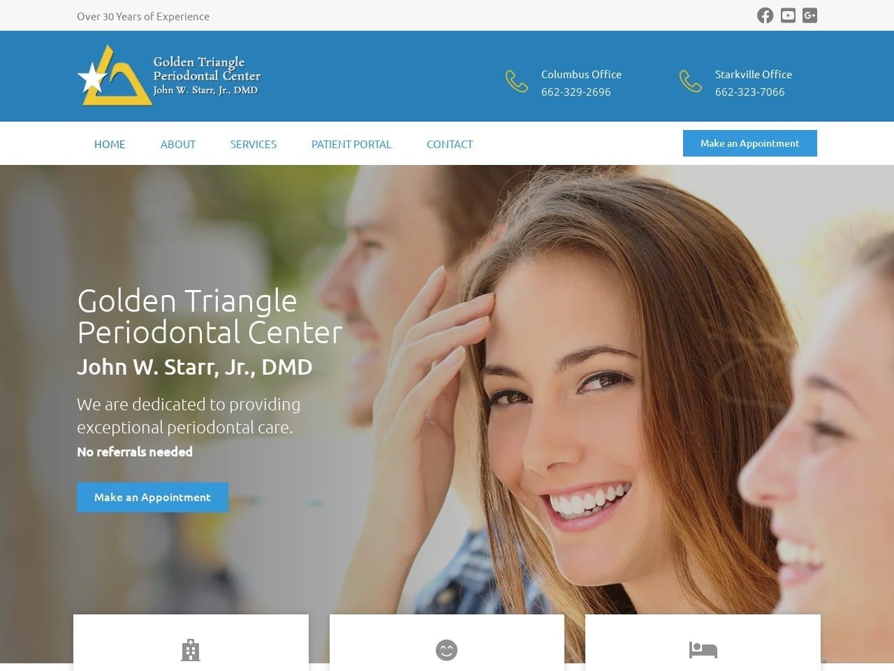 Golden Triangle Periodontal Center Dr. John Starr Website Screenshot from jwstarrdmd.com