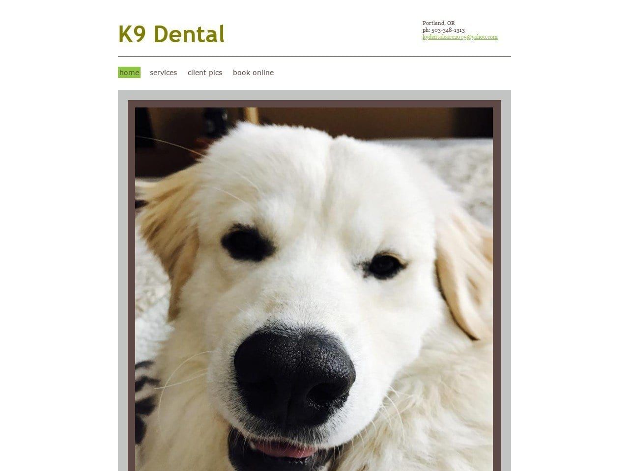 K9 Dental Website Screenshot from k9dental.net