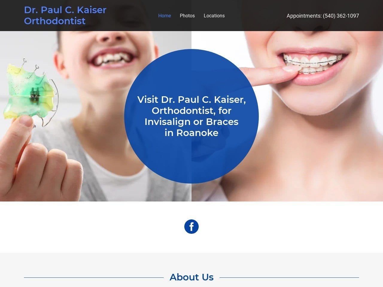 Dr. Paul C. Kaiser DDS Website Screenshot from kaiserorthodontics.com