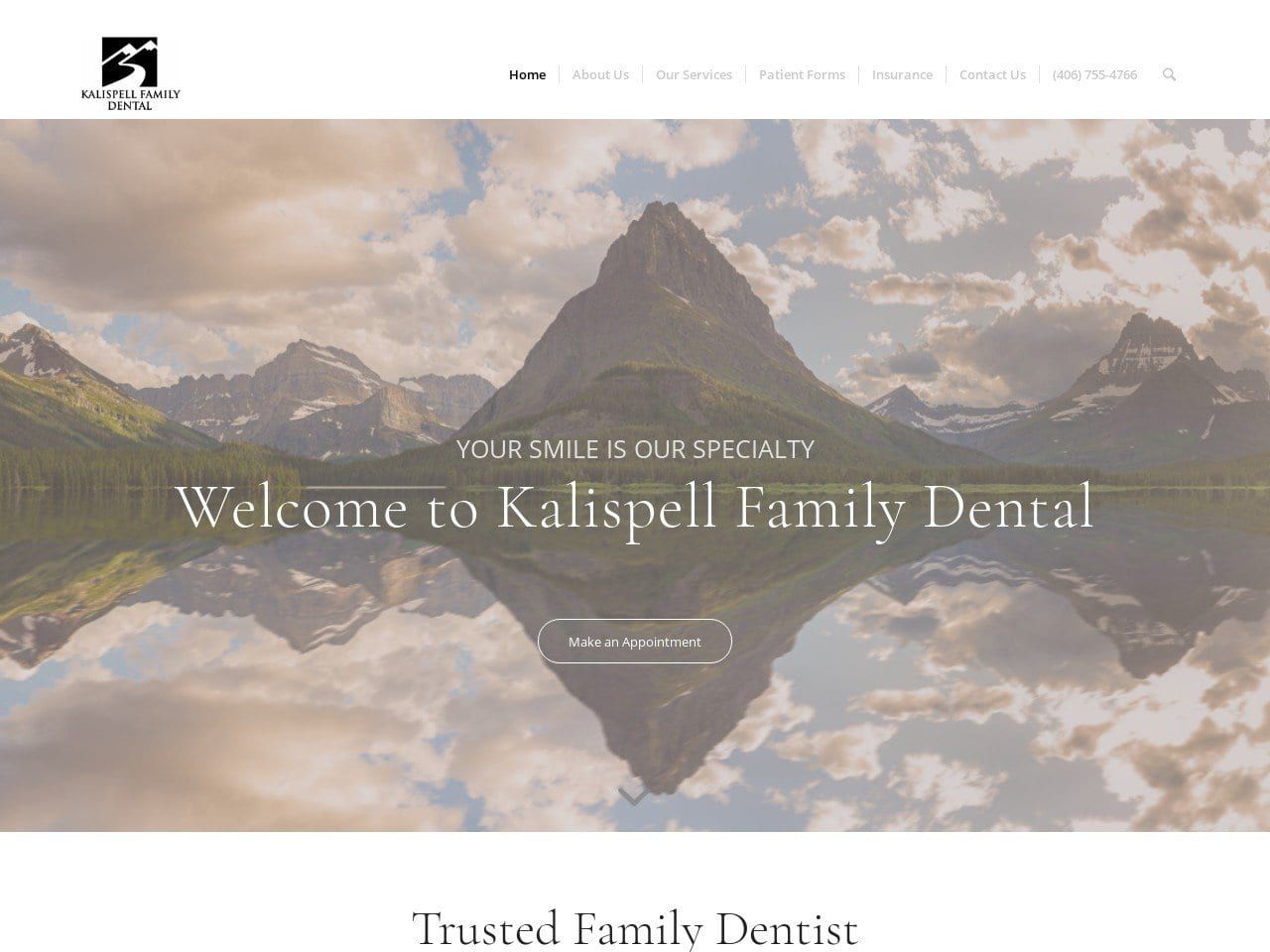 Kalispell Family Dental Website Screenshot from kalispellfamilydental.com