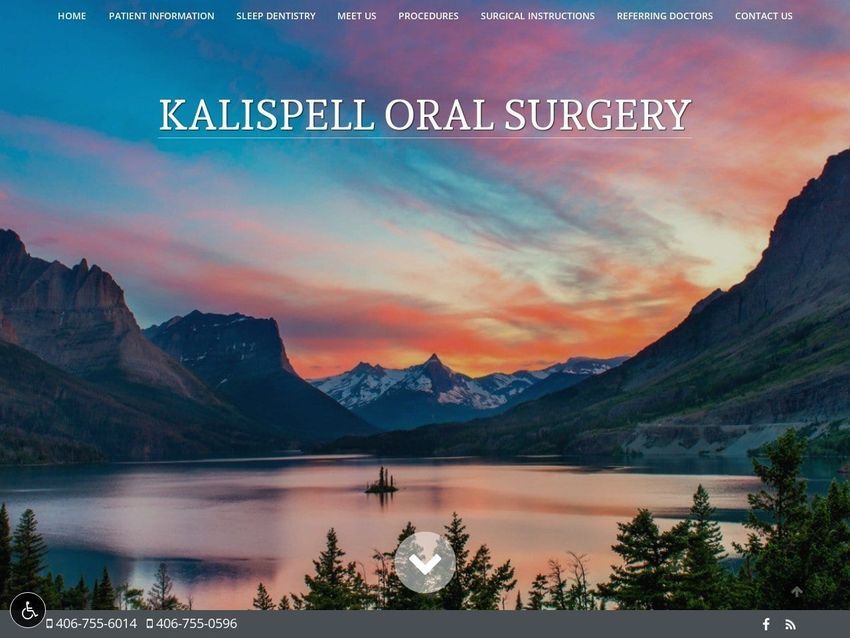 Kalispell Oral Surgery and Implants Website Screenshot from kalispelloralsurgery.com