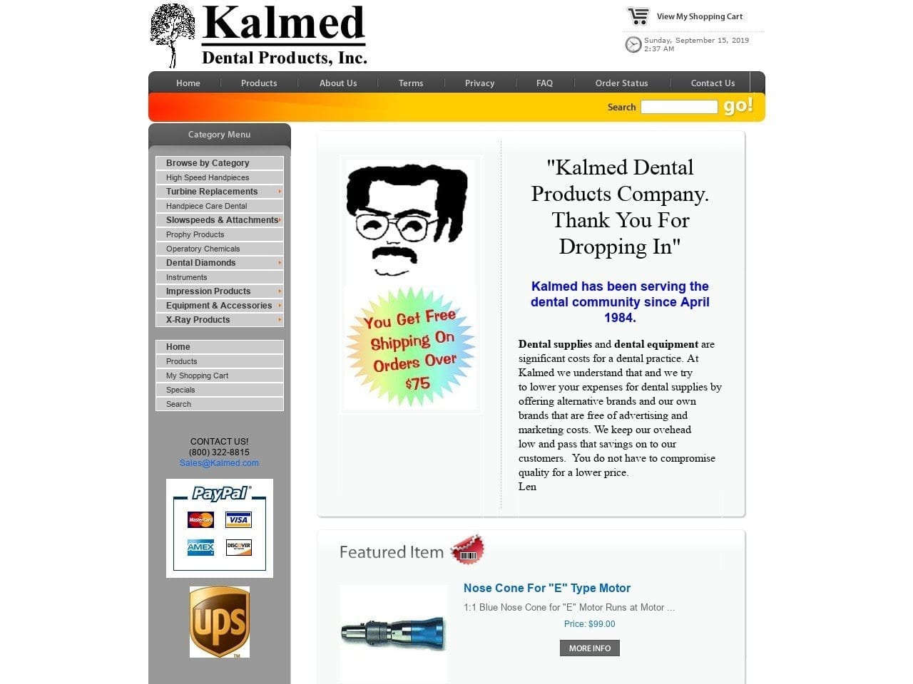 Kalmed Dental Products Inc Website Screenshot from kalmed.com