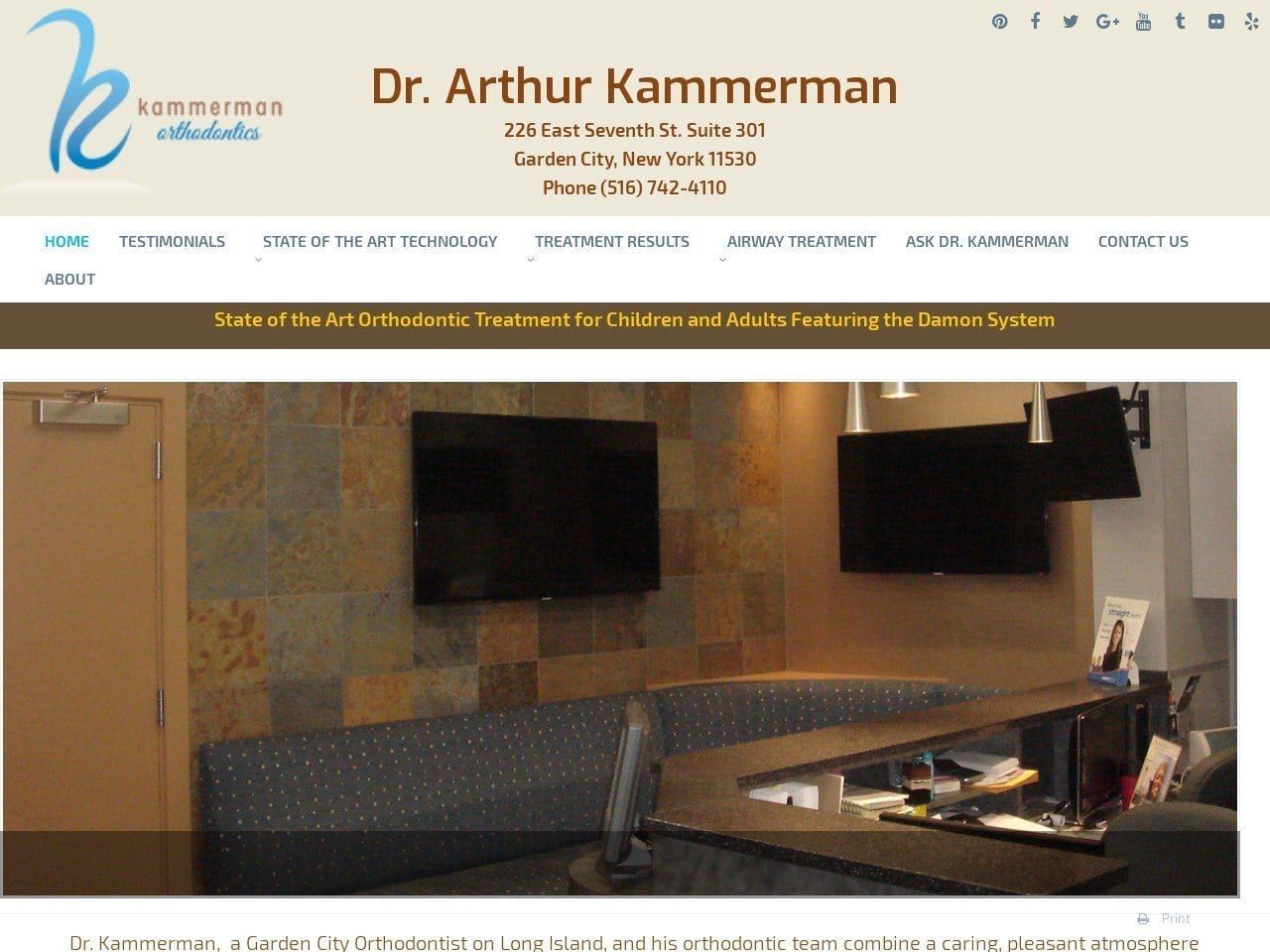 Dr. Arthur Kammerman Garden City Orthodontist Website Screenshot from kammermanortho.com