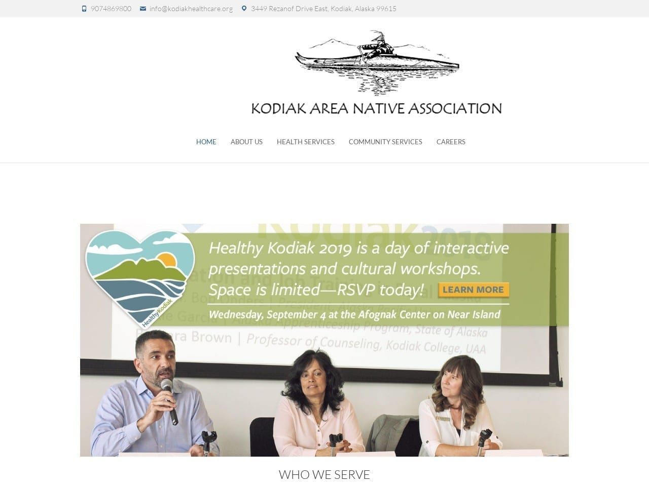 Kodiak Area Native Association Website Screenshot from kanaweb.org