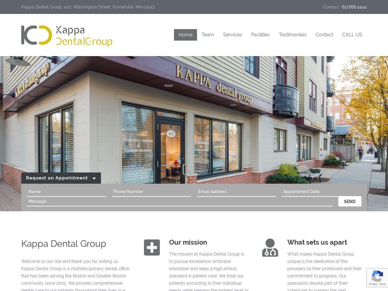 Kappa Dental Group Website Screenshot from kappadental.com