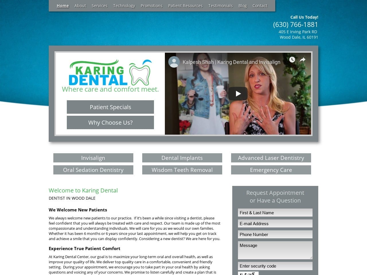 Shah Kalpesh K DDS Website Screenshot from karingdental.com