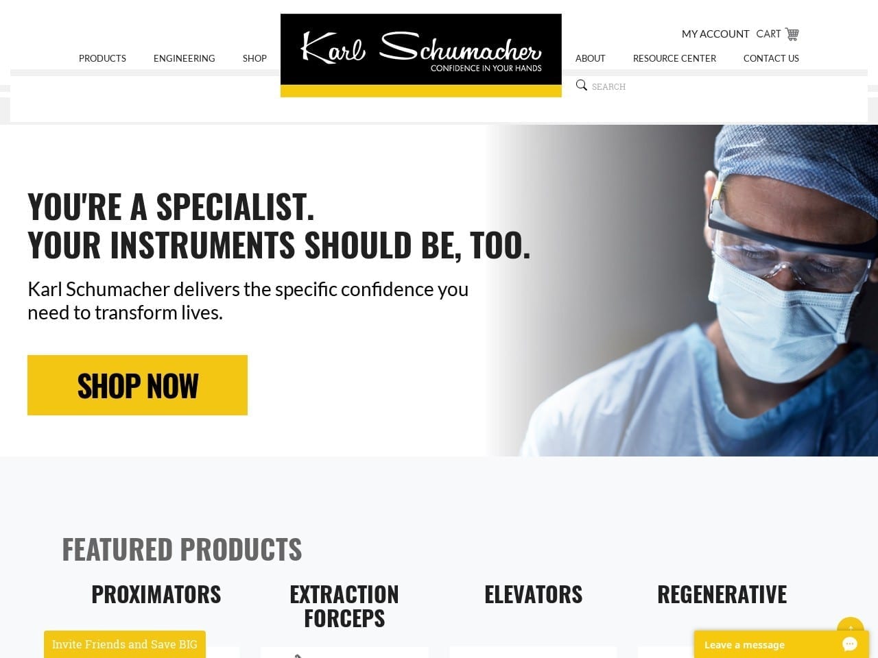 Karl Schumacher Dental Co Website Screenshot from karlschumacher.com