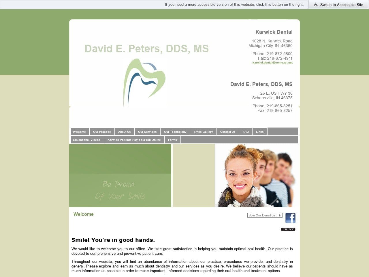 Karwick Dental Offices Website Screenshot from karwickdental.com