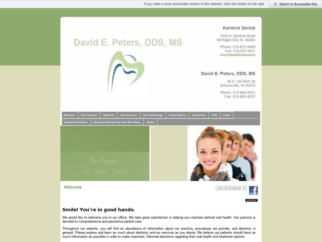 Karwick Dental Offices Website Screenshot from karwickdental.com
