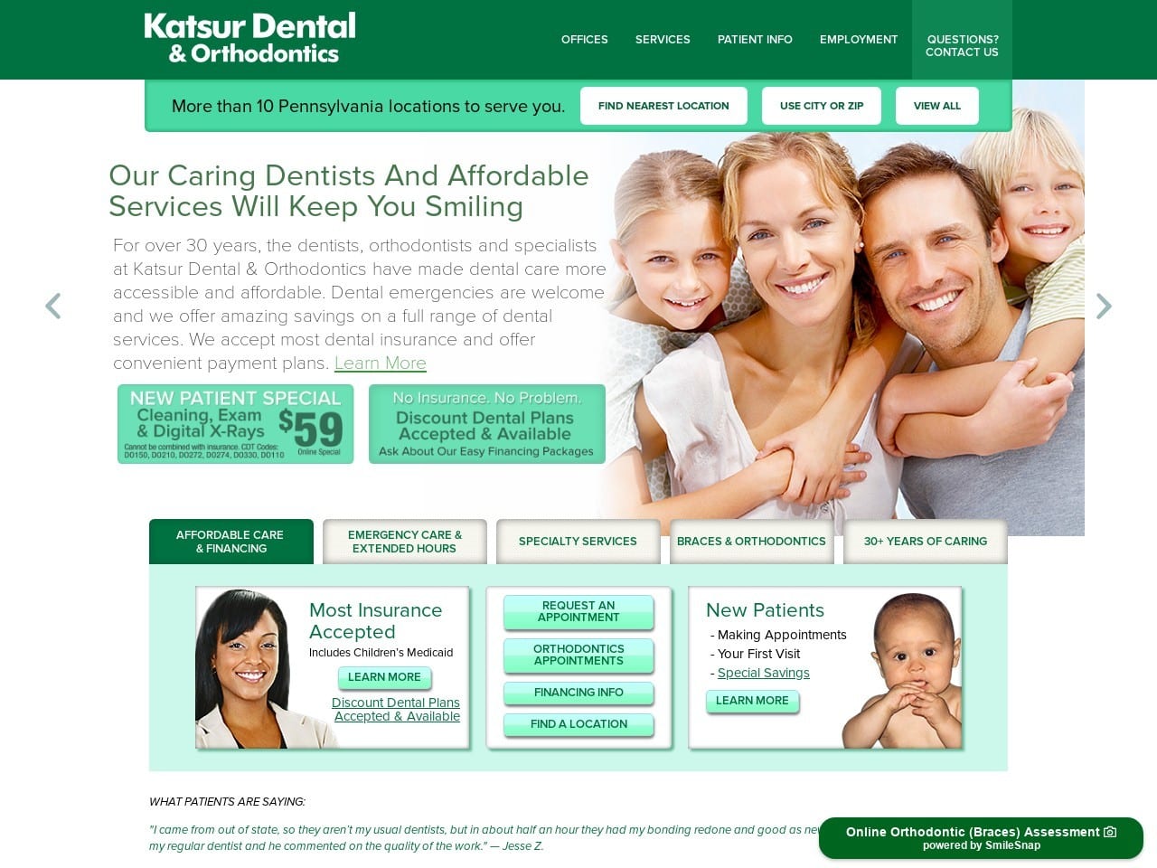 Katsur Dental Website Screenshot from katsurdental.com