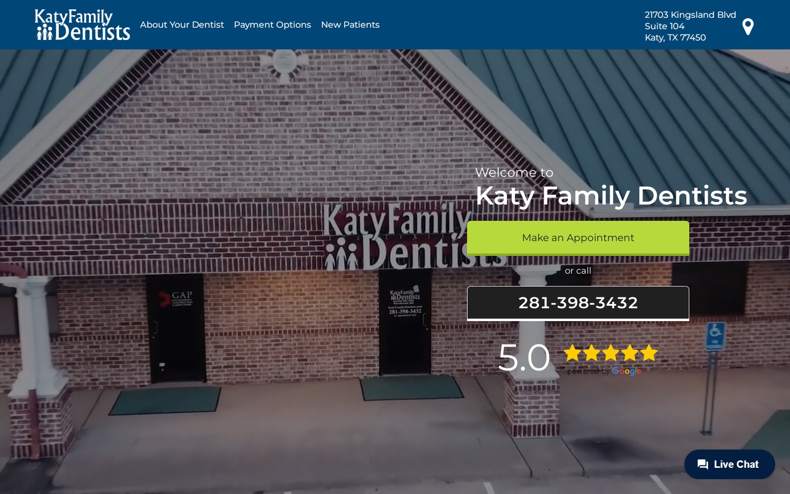 katyfamilydentists.com screenshot