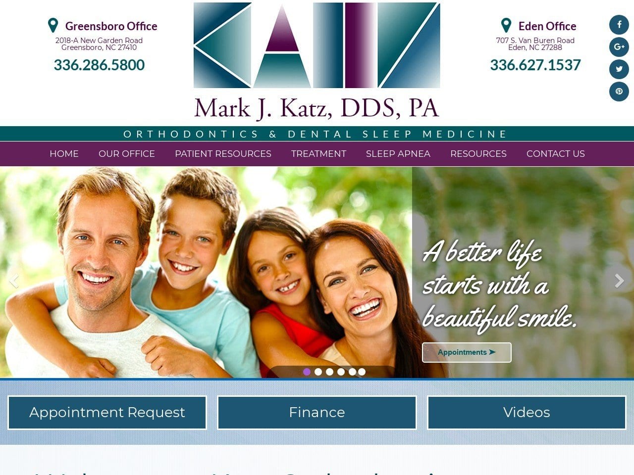 Mark J Katz Pa Website Screenshot from katzorthodontics.com