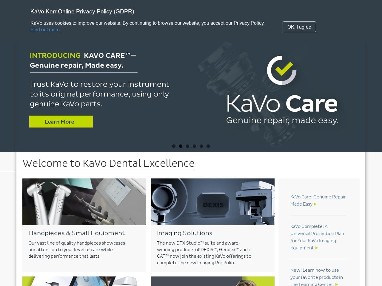 KaVo Dental Website Screenshot from kavousa.com