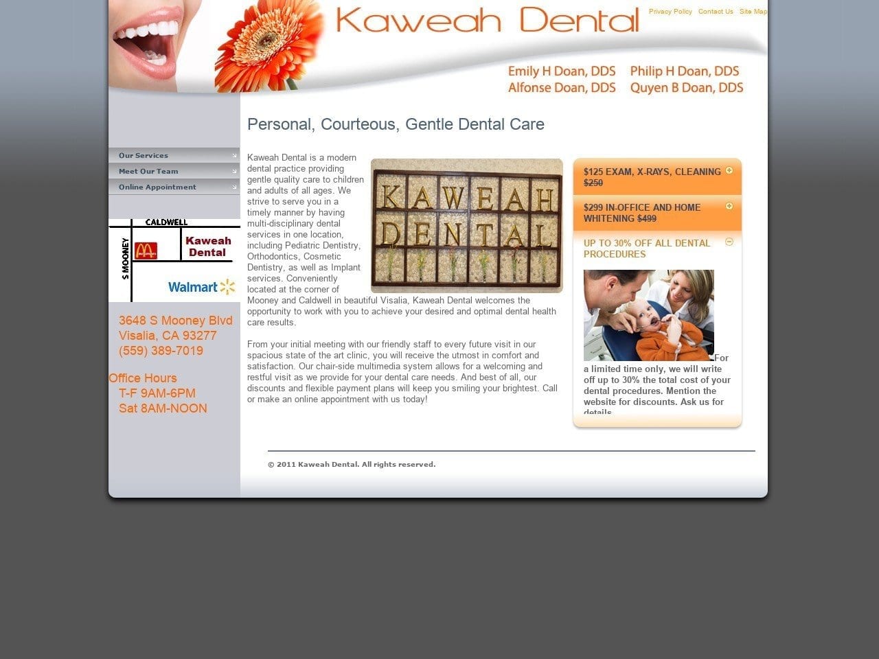 Kaweah Dental Website Screenshot from kaweahdental.com