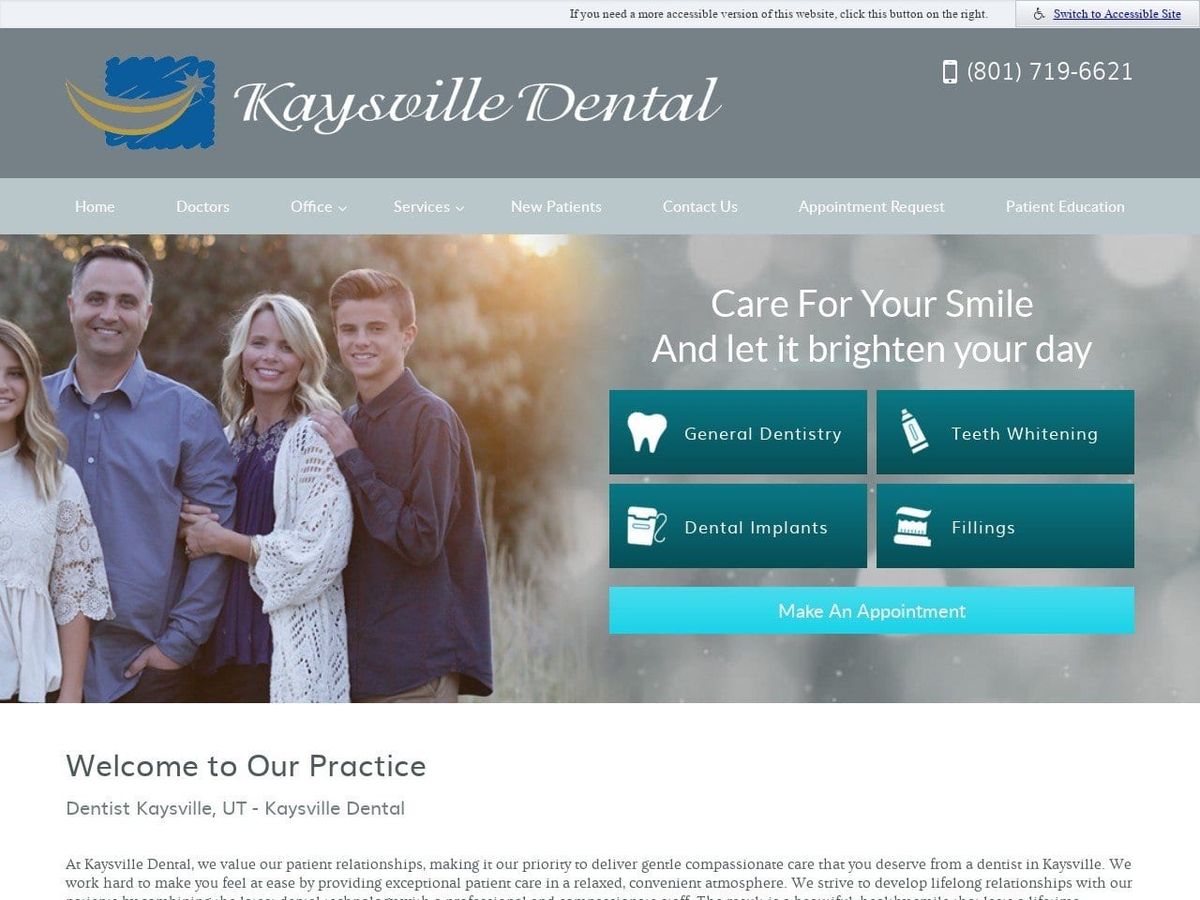 Kaysville Dental Website Screenshot from kaysvilledental.com