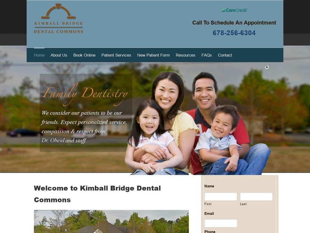 Kimball Bridge Dental Commons Website Screenshot from kbcommons.com