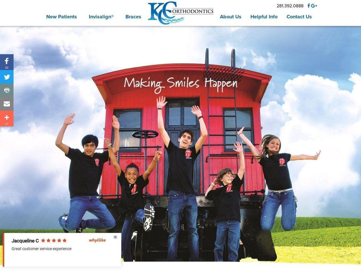 ClearChoice Orthodontic Associates of Katy Website Screenshot from kccortho.com