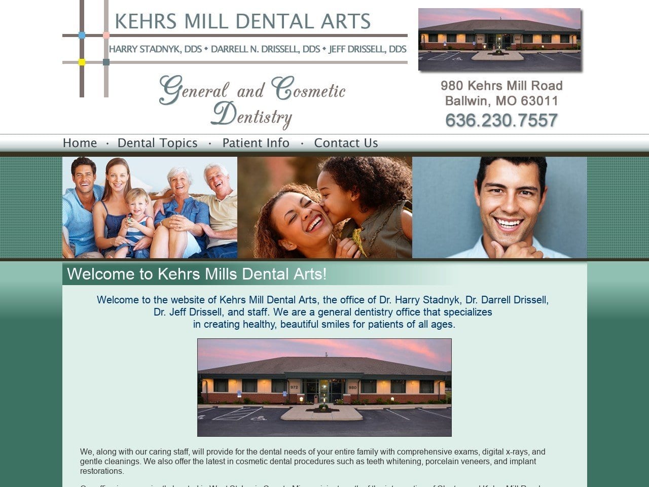 Dr. Darrell N. Drissell DDS Website Screenshot from kehrsmilldentalarts.com