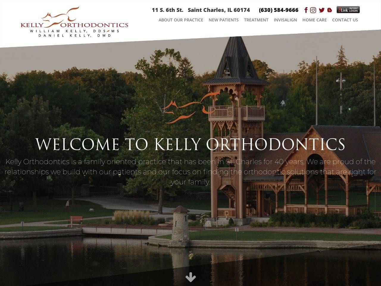 Kelly Orthodontics Website Screenshot from kellyorthodontics.com