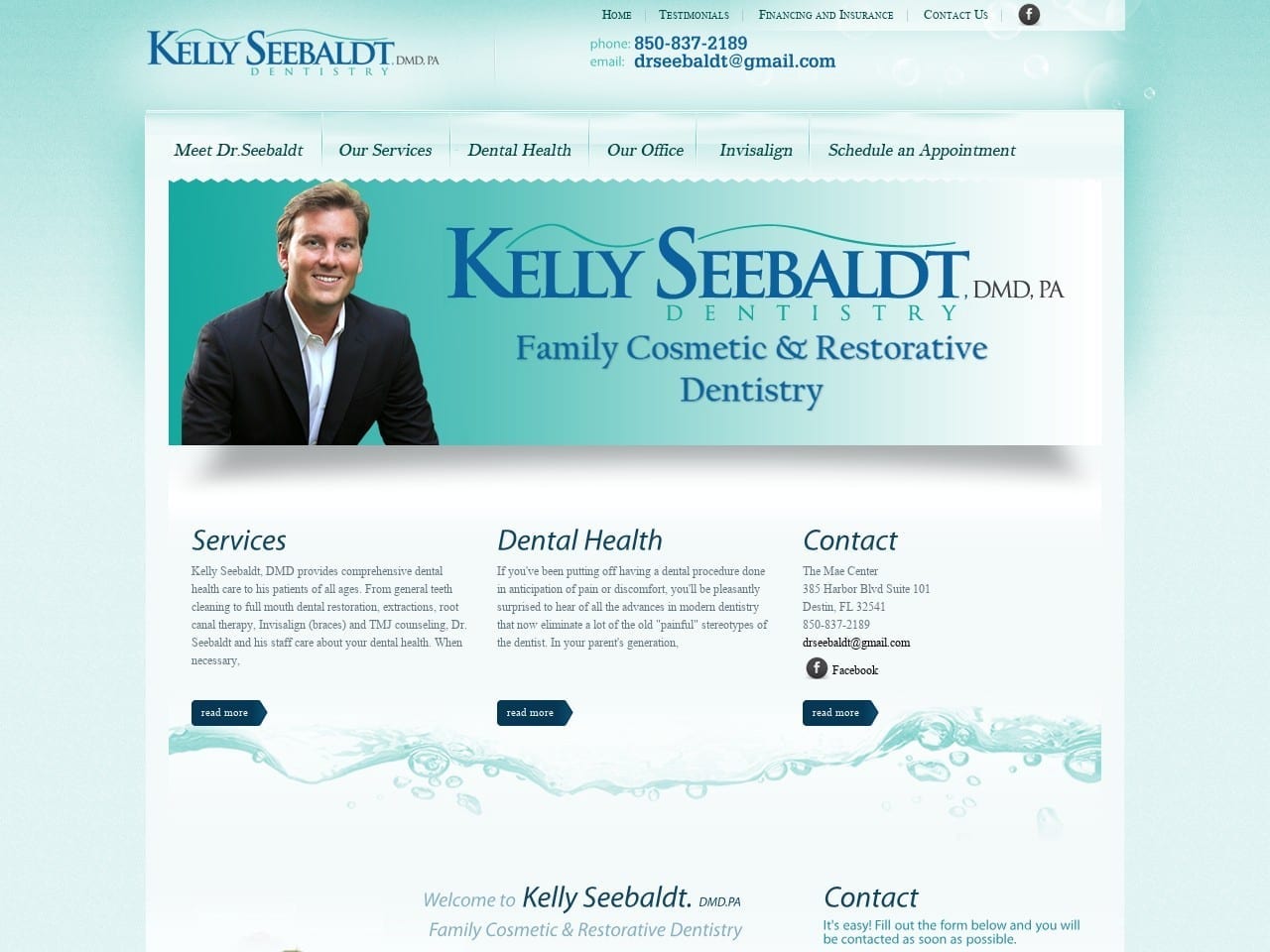 Kelly A Seebaldt DMD Website Screenshot from kellyseebaldt.com