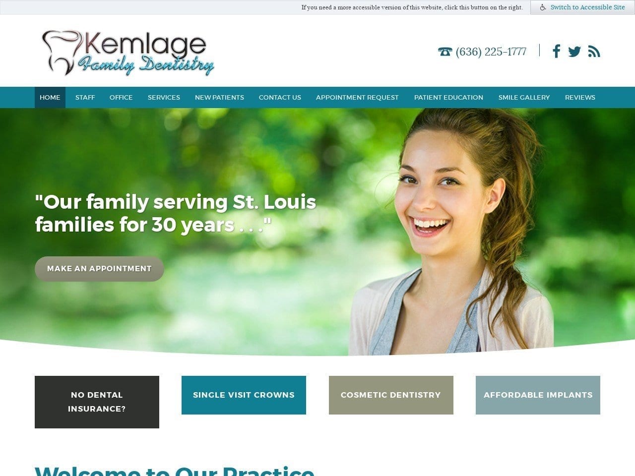 Kemlage Family Dentistry Website Screenshot from kemlagefamilydentistry.com